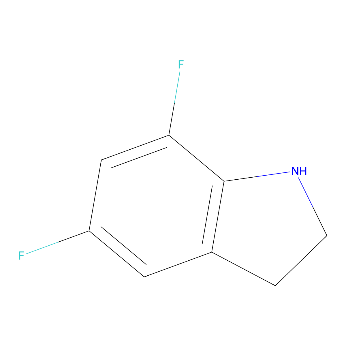 5,7-Difluoroindoline molecular structure, CAS 247564-56-3