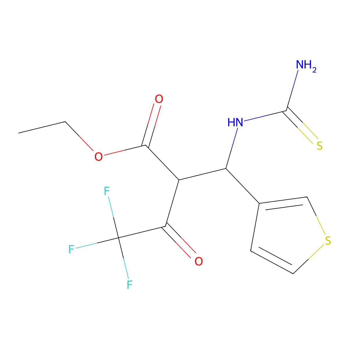 4,4,4-Trifluoro-2-(isothioureido-thiophen-3-yl-methyl)-3-oxo-butyric acid ethyl ester molecular structure, CAS 247565-46-4