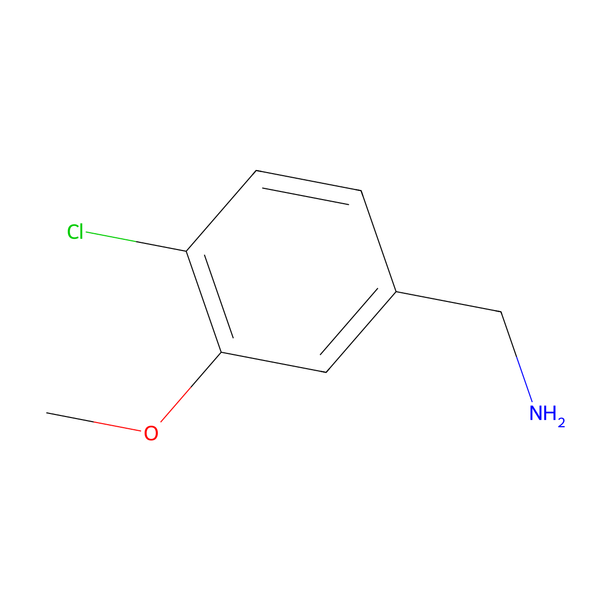 (4-Chloro-3-methoxyphenyl)methanamine molecular structure, CAS 247569-42-2