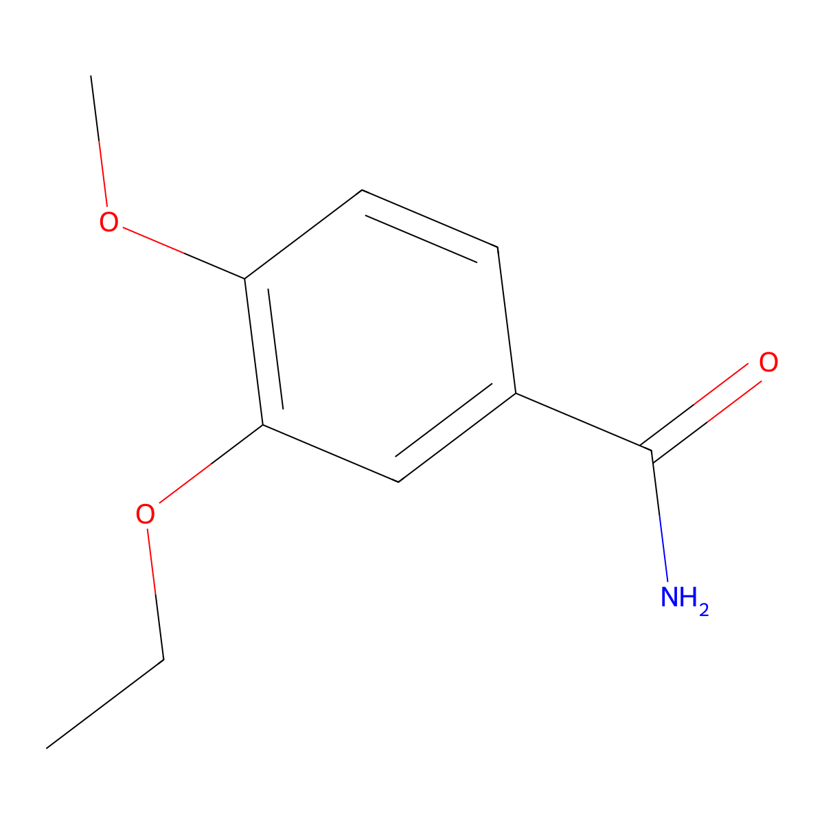3-Ethoxy-4-methoxybenzamide molecular structure, CAS 247569-89-7
