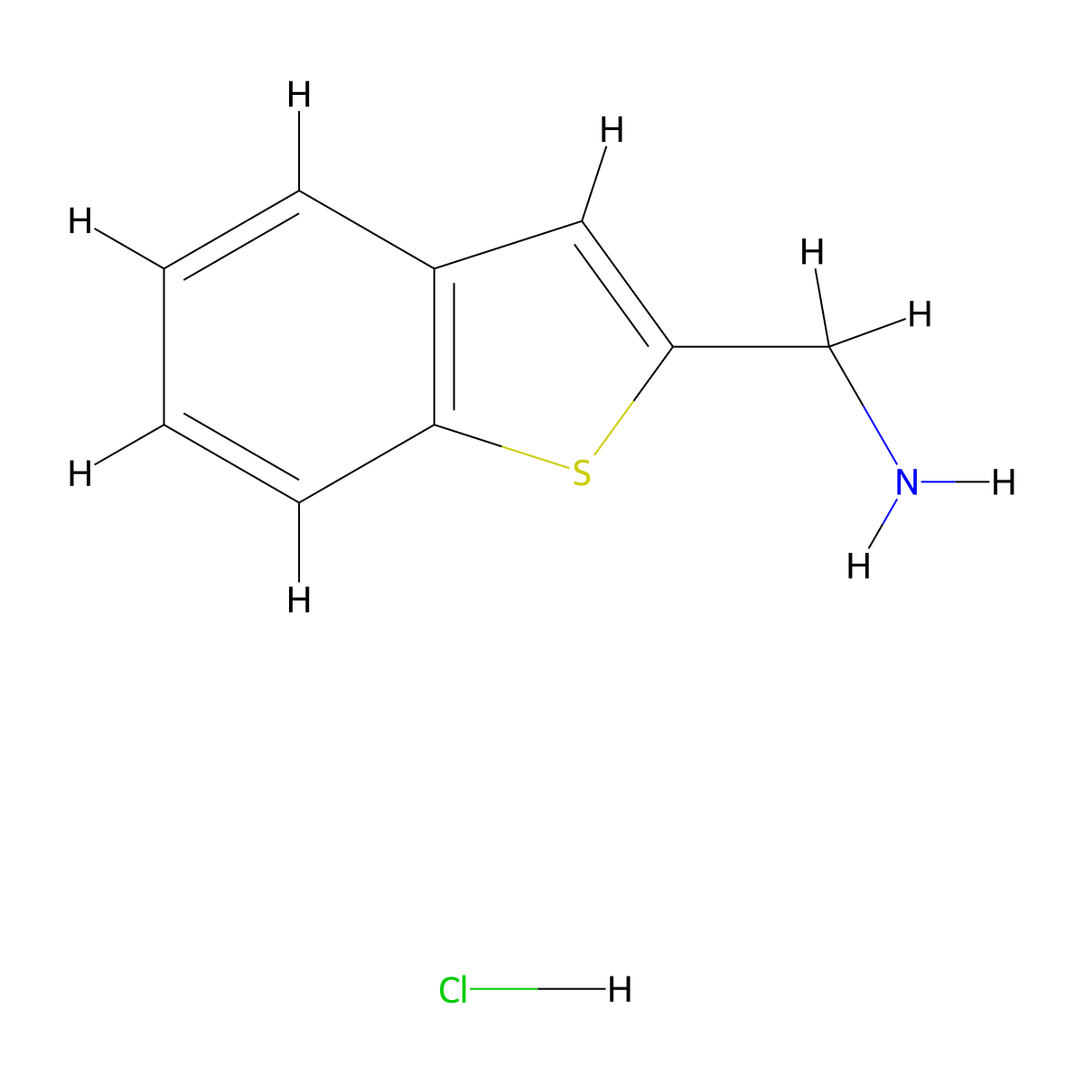 1-Benzothiophen-2-ylmethanamine hydrochloride molecular structure, CAS 247570-04-3