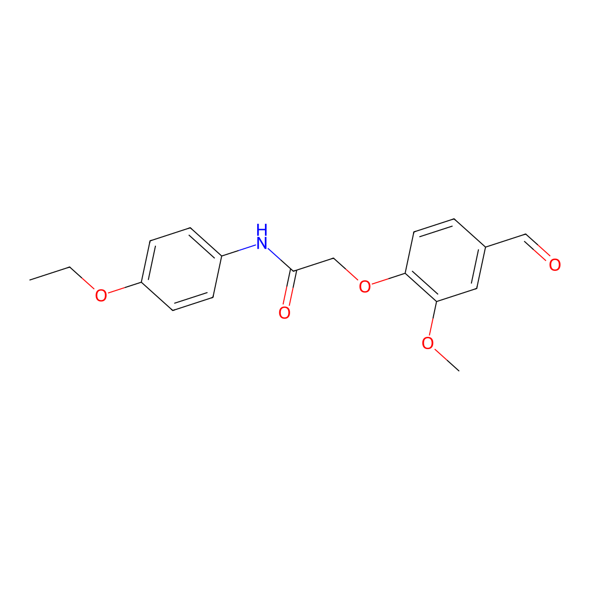 N-(4-ethoxyphenyl)-2-(4-formyl-2-methoxyphenoxy)acetamide molecular structure, CAS 247571-72-8