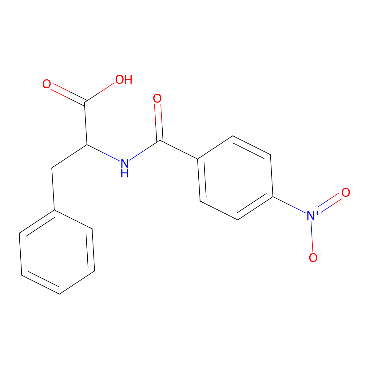N-[(4-nitrophenyl)carbonyl]phenylalanine molecular structure, CAS 24758-96-1