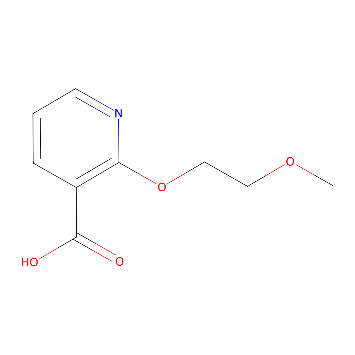 2-(2-Methoxyethoxy)pyridine-3-carboxylic acid molecular structure, CAS 247582-56-5