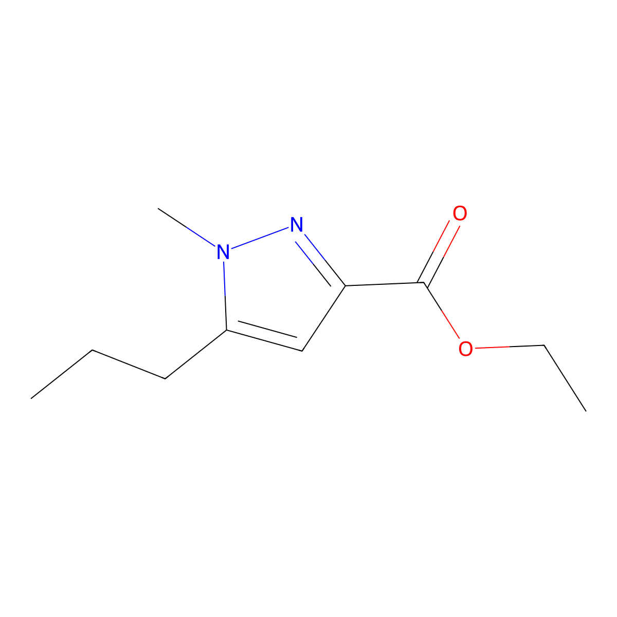 Ethyl 1-methyl-5-propyl-1H-pyrazole-3-carboxylate molecular structure, CAS 247583-69-3