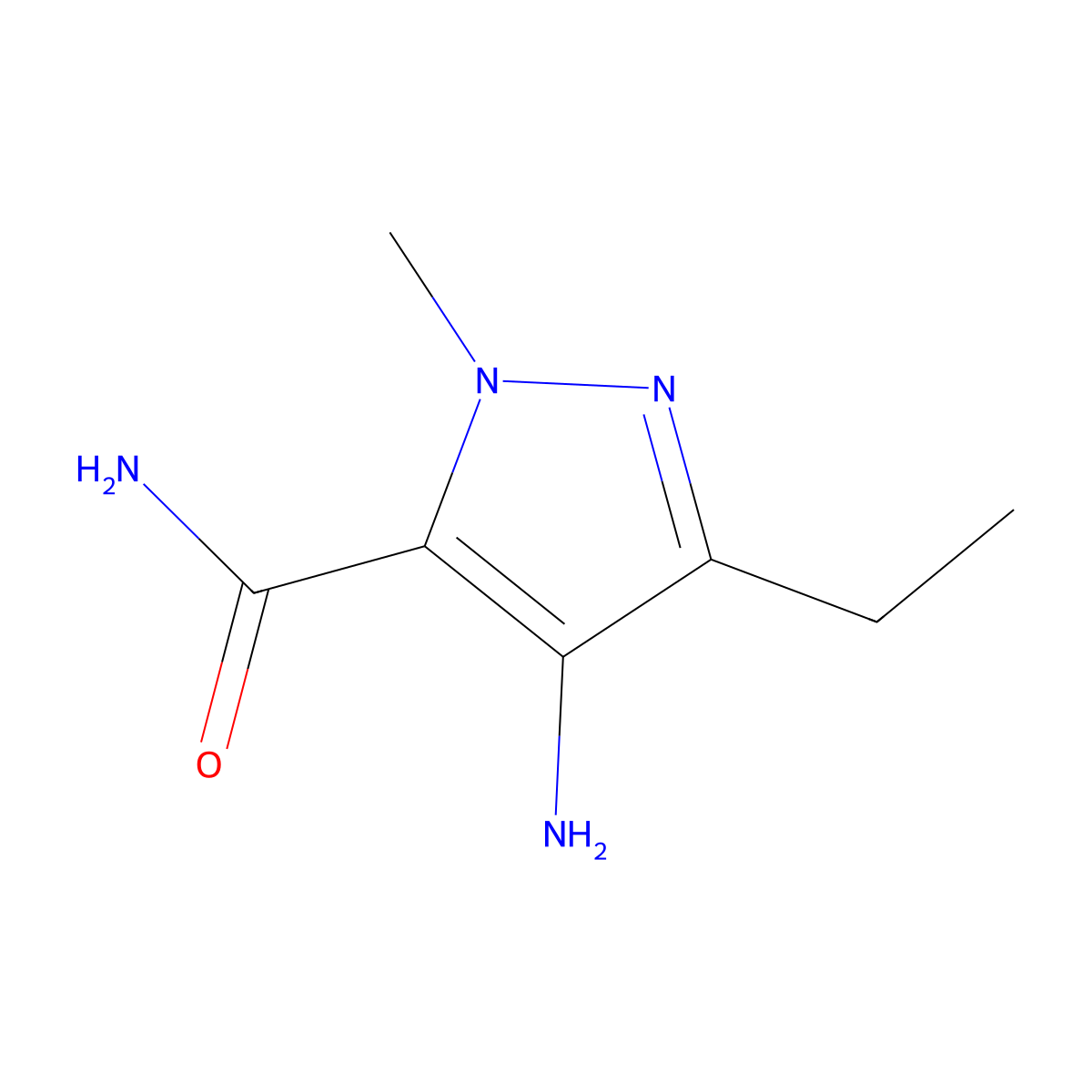 4-aMino-3-ethyl-1-Methyl-1H-pyrazole-5-carboxaMide molecular structure, CAS 247584-81-2