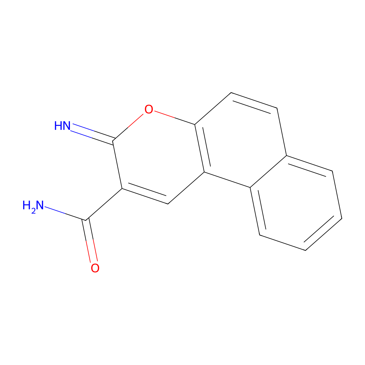 3H-Naphtho[2,1-b]pyran-2-carboxamide, 3-imino- molecular structure, CAS 24759-88-4