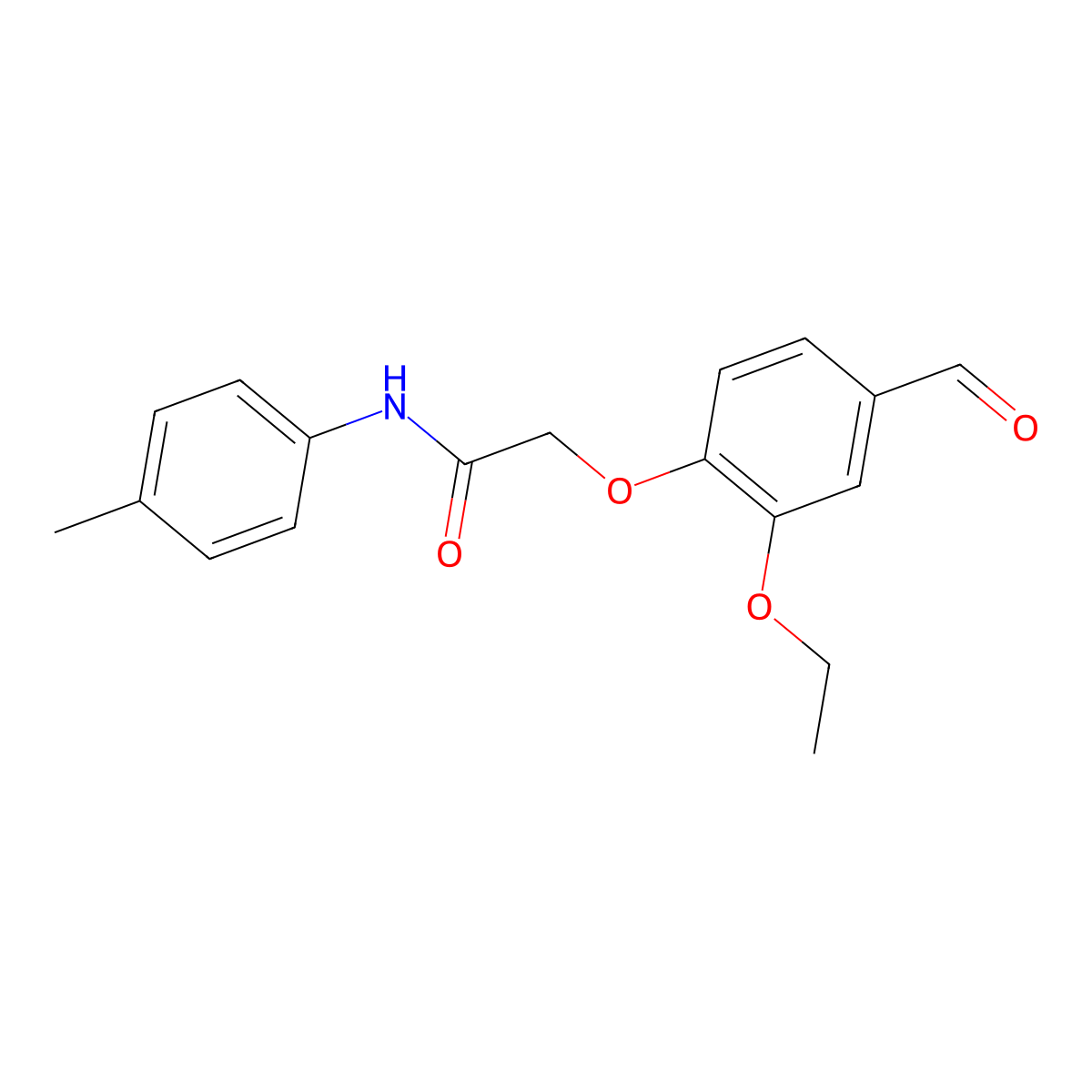2-(2-ethoxy-4-formylphenoxy)-N-(4-methylphenyl)acetamide molecular structure, CAS 247592-65-0