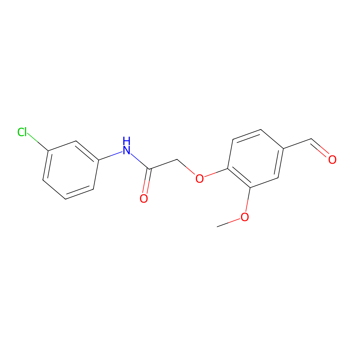 N-(3-chlorophenyl)-2-(4-formyl-2-methoxyphenoxy)acetamide molecular structure, CAS 247592-71-8