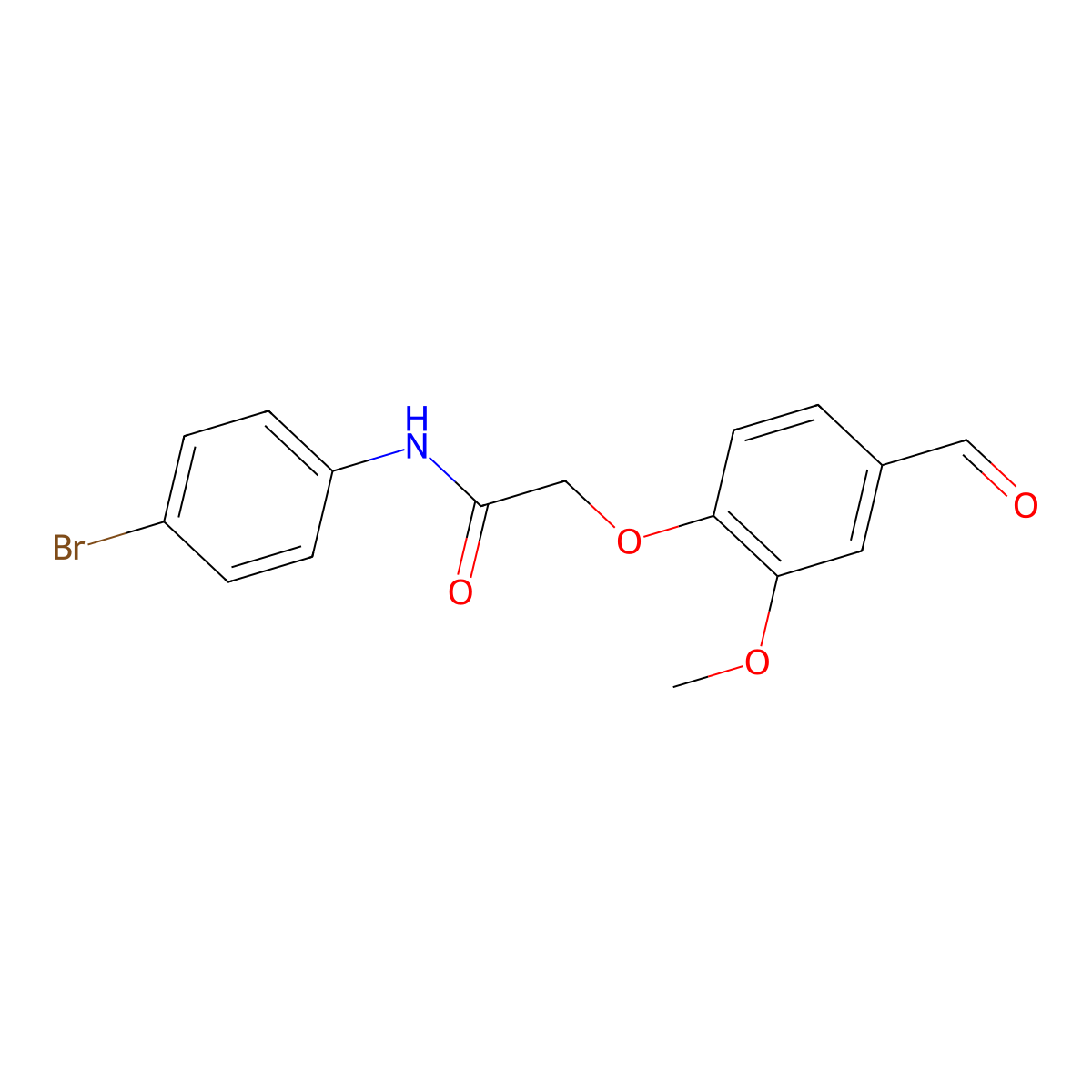 N-(4-bromophenyl)-2-(4-formyl-2-methoxyphenoxy)acetamide molecular structure, CAS 247592-78-5