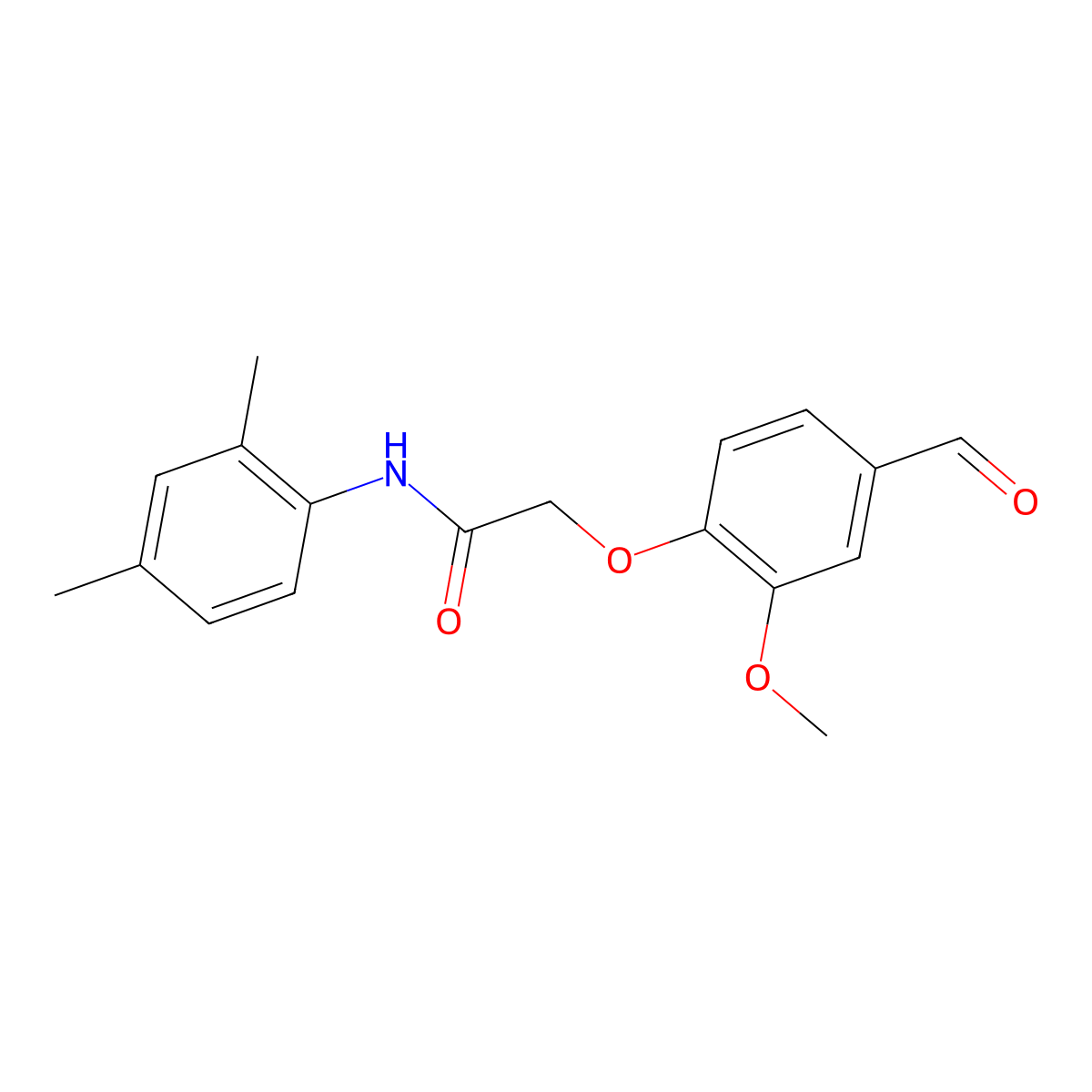 N-(2,4-dimethylphenyl)-2-(4-formyl-2-methoxyphenoxy)acetamide molecular structure, CAS 247592-85-4