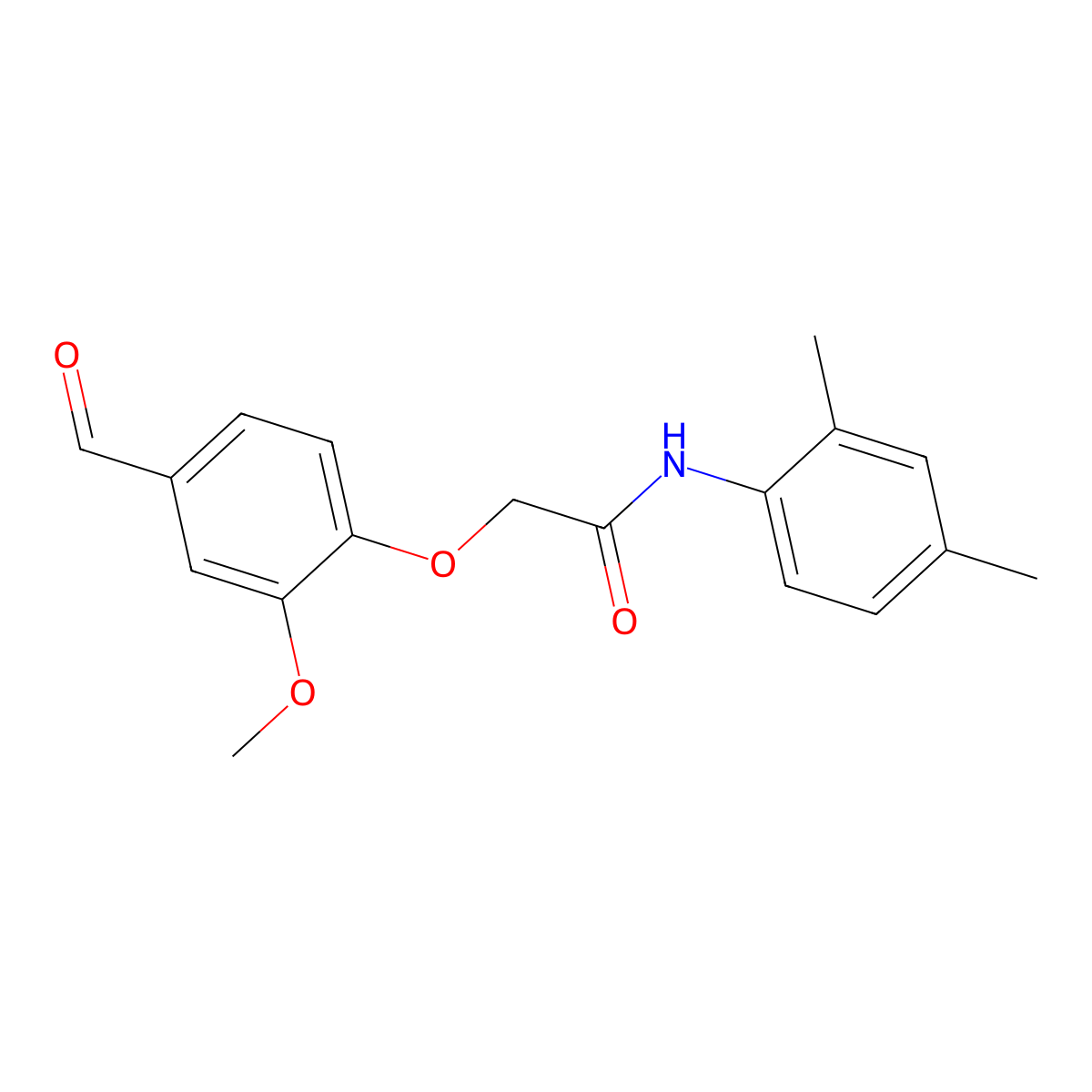 N-(2,4-dimethylphenyl)-2-(4-formyl-2-methoxyphenoxy)acetamide molecular structure, CAS 247592-85-4