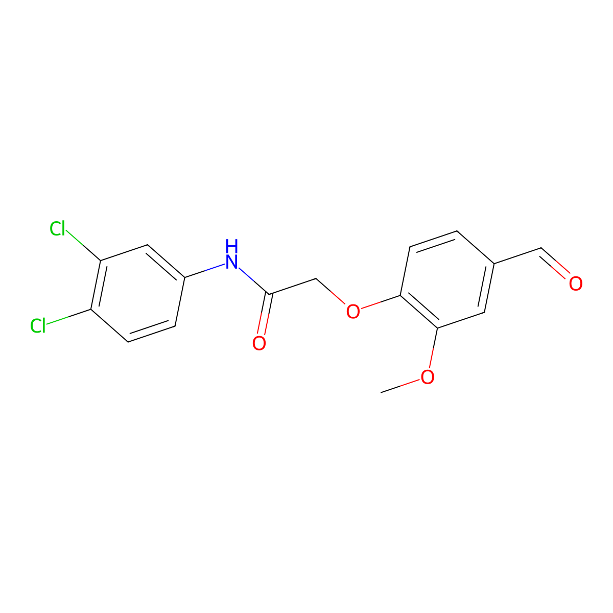 N-(3,4-dichlorophenyl)-2-(4-formyl-2-methoxyphenoxy)acetamide molecular structure, CAS 247592-89-8