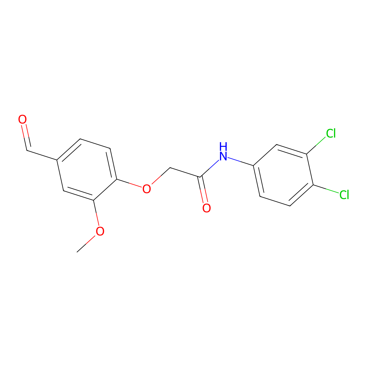 N-(3,4-dichlorophenyl)-2-(4-formyl-2-methoxyphenoxy)acetamide molecular structure, CAS 247592-89-8