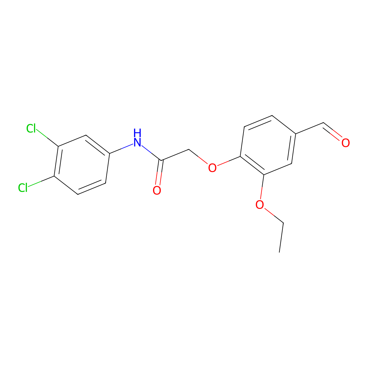 N-(3,4-dichlorophenyl)-2-(2-ethoxy-4-formylphenoxy)acetamide molecular structure, CAS 247592-90-1