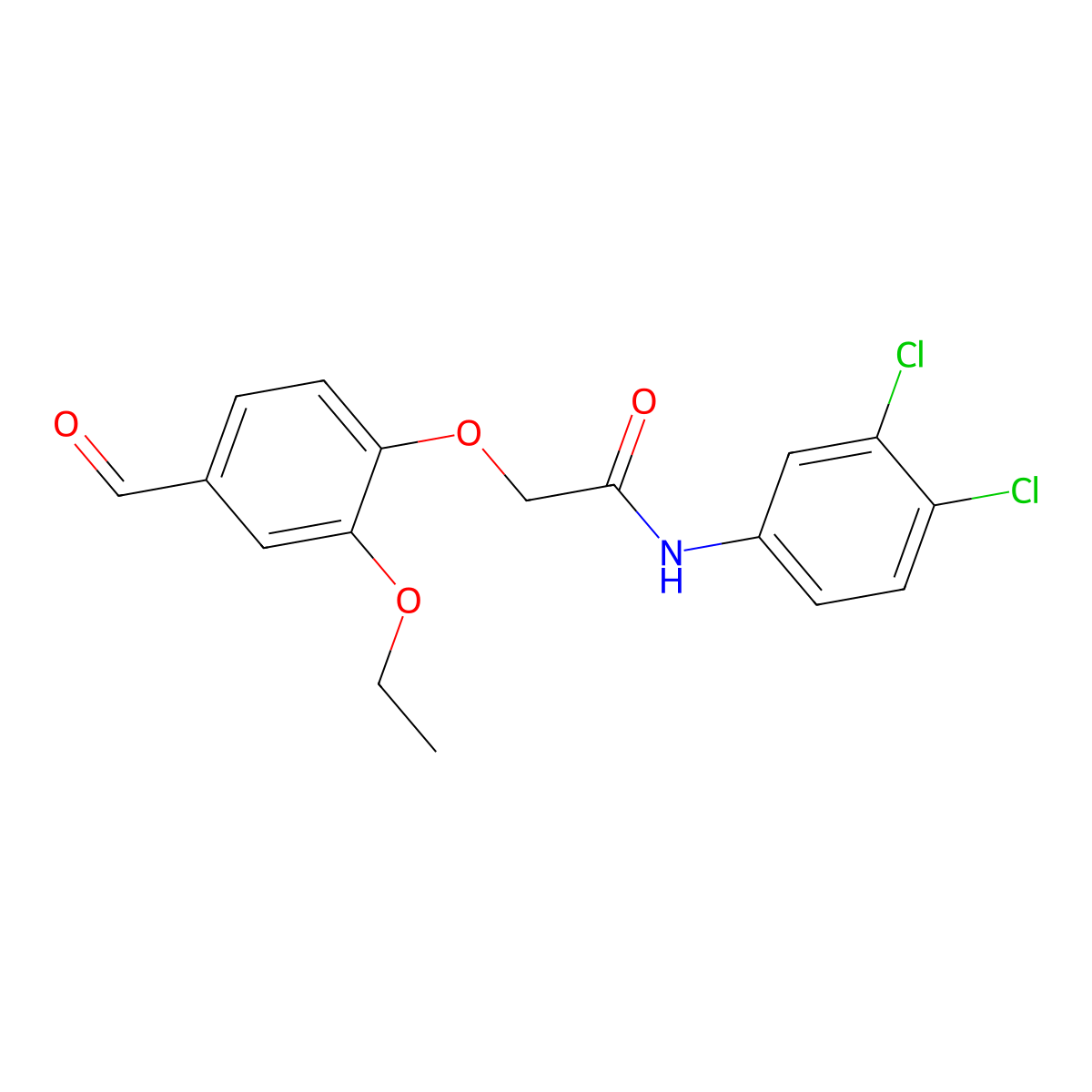 N-(3,4-dichlorophenyl)-2-(2-ethoxy-4-formylphenoxy)acetamide molecular structure, CAS 247592-90-1