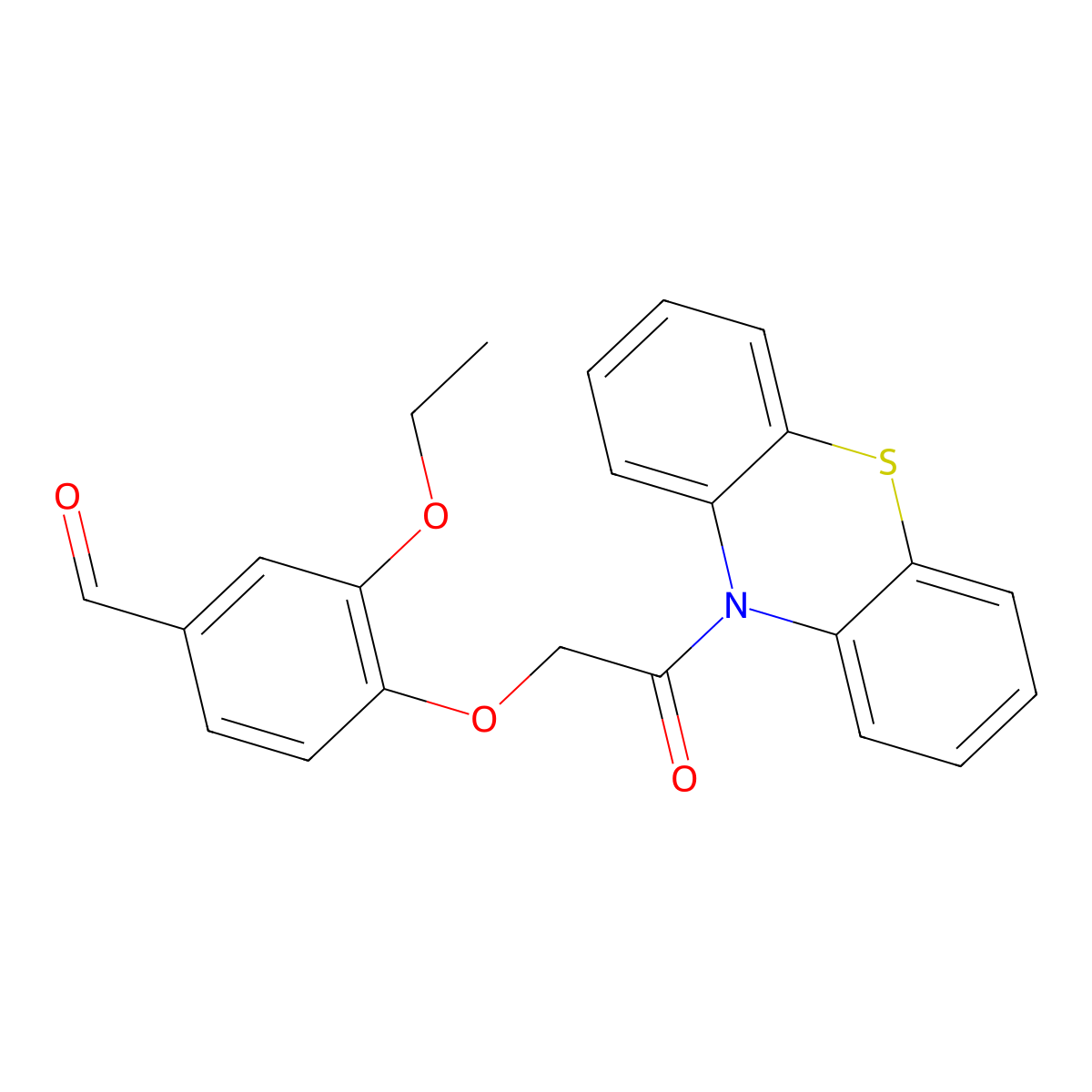 3-ethoxy-4-[2-oxo-2-(10H-phenothiazin-10-yl)ethoxy]benzaldehyde molecular structure, CAS 247592-98-9