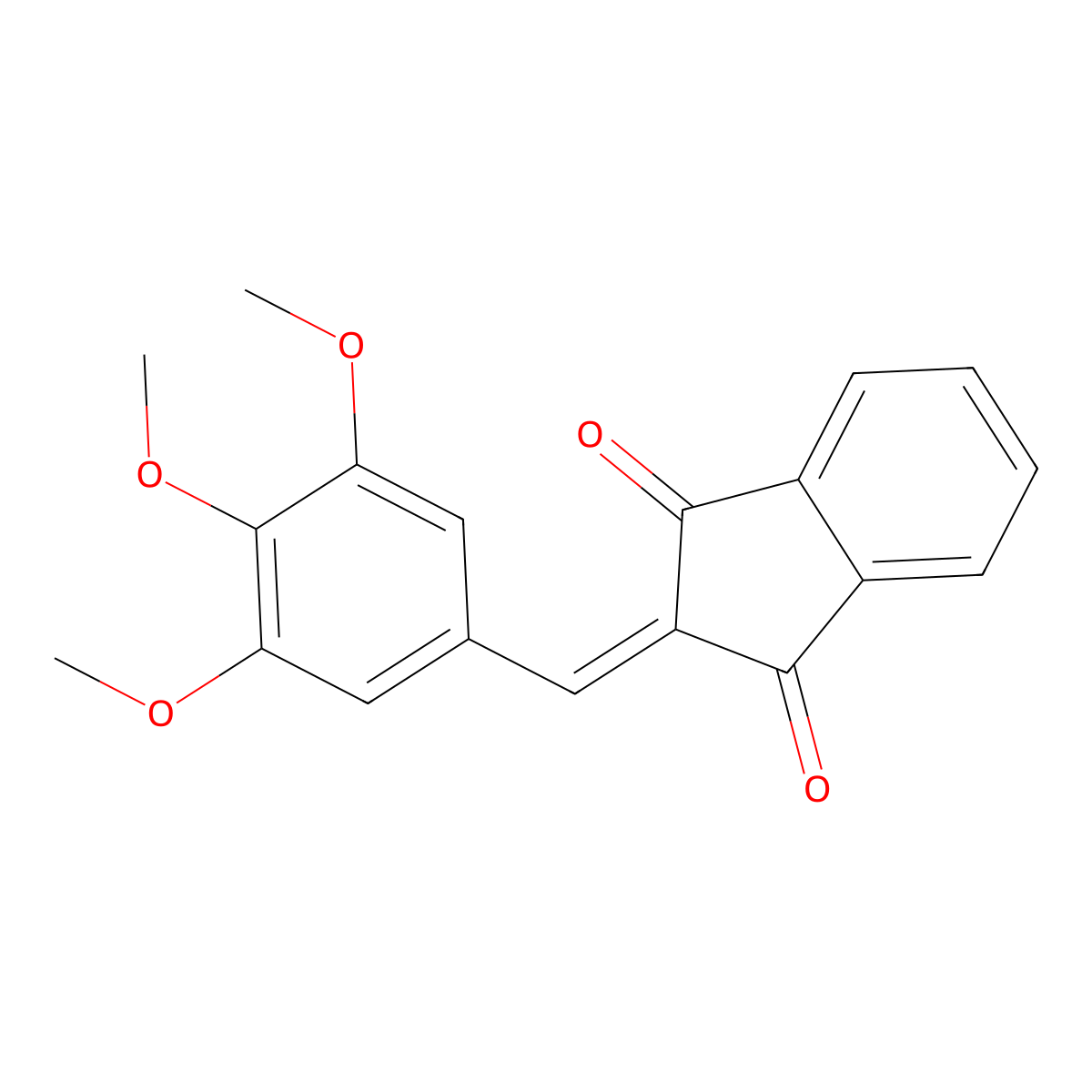 2-[(3,4,5-trimethoxyphenyl)methylidene]-2,3-dihydro-1H-indene-1,3-dione molecular structure, CAS 24760-34-7