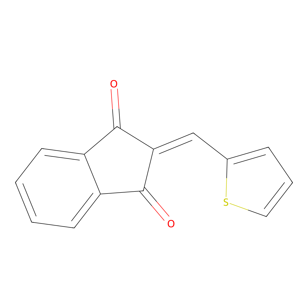 2-(2-Thienylmethylene)indane-1,3-dione molecular structure, CAS 24760-36-9