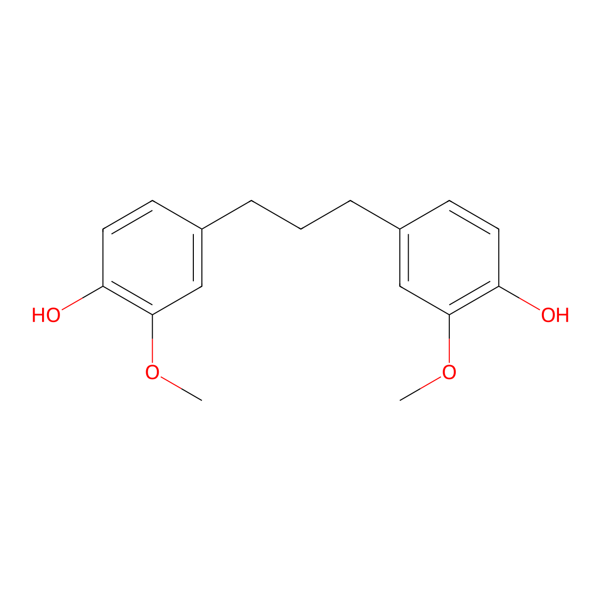 4,4'-Propylidenebis[2-methoxyphenol] molecular structure, CAS 24762-58-1