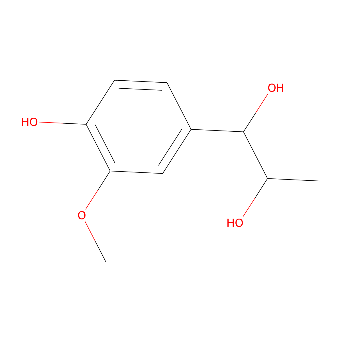 1-(4-Hydroxy-3-methoxyphenyl)propane-1,2-diol molecular structure, CAS 24762-60-5