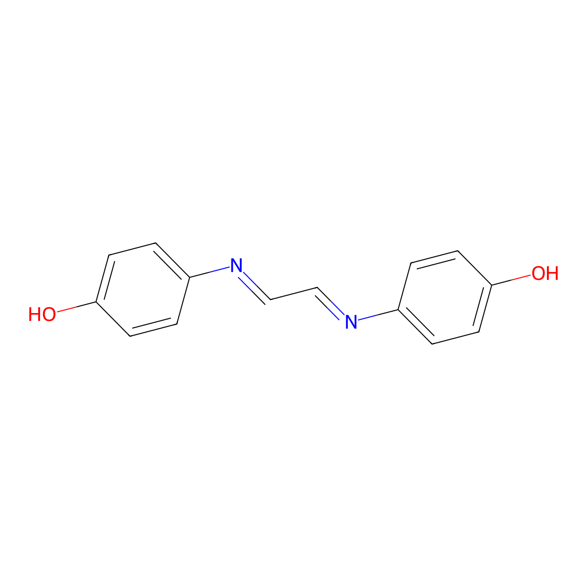N,N'-Bis(4-hydroxyphenyl)-1,4-diazabutadiene molecular structure, CAS 24764-93-0