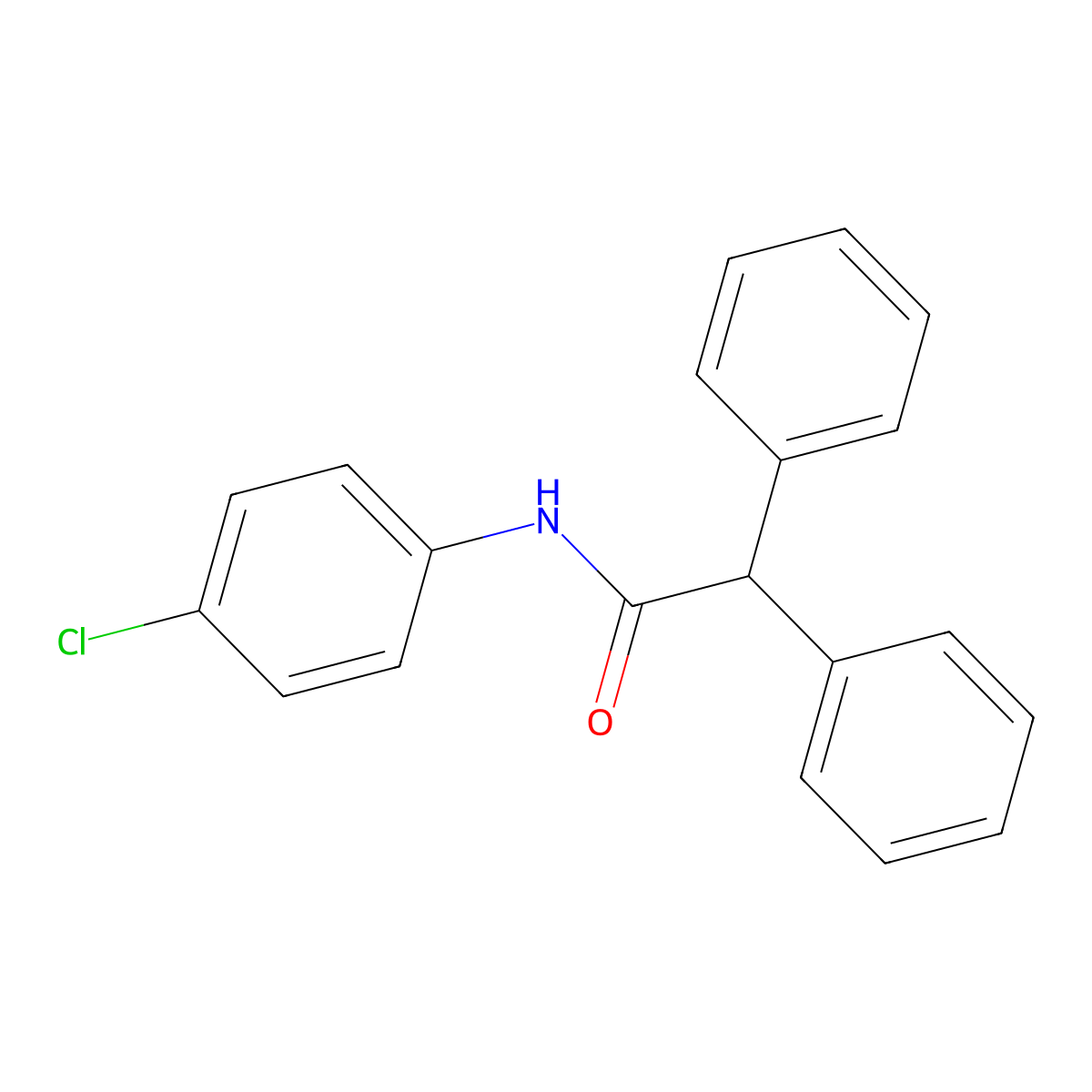 N-(4-chlorophenyl)-2,2-diphenylacetamide molecular structure, CAS 24765-98-8