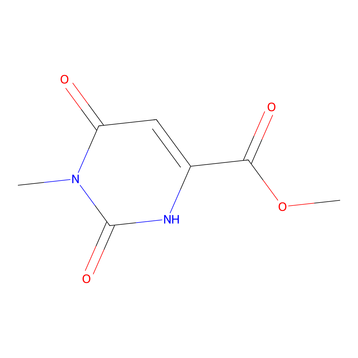 Methyl 1-methyl-2,6-dioxo-1,2,3,6-tetrahydropyrimidine-4-carboxylate molecular structure, CAS 24766-55-0
