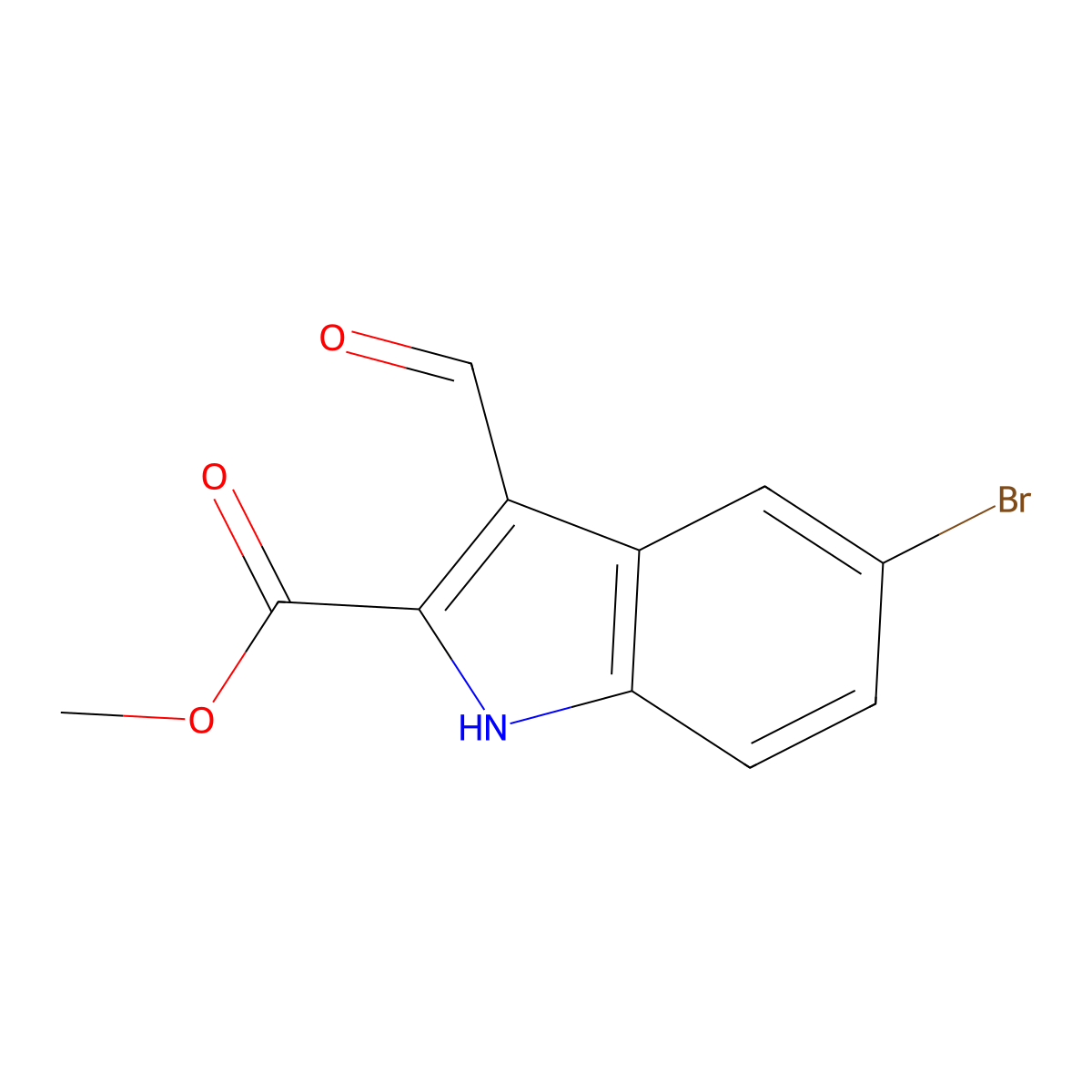 Methyl 5-bromo-3-formyl-1h-indole-2-carboxylate molecular structure, CAS 2476689-05-9