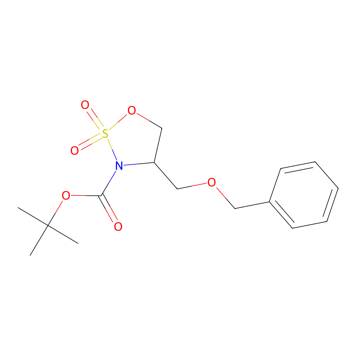 tert-Butyl (R)-4-((benzyloxy)methyl)-1,2,3-oxathiazolidine-3-carboxylate 2,2-dioxide molecular structure, CAS 2476729-51-6