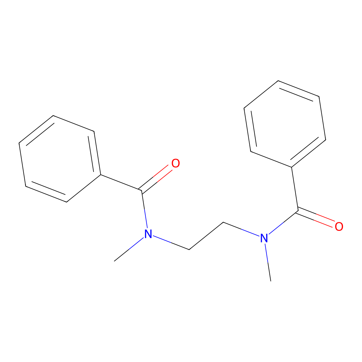 N,N'-(Ethane-1,2-diyl)bis(N-methylbenzamide) molecular structure, CAS 24768-61-4