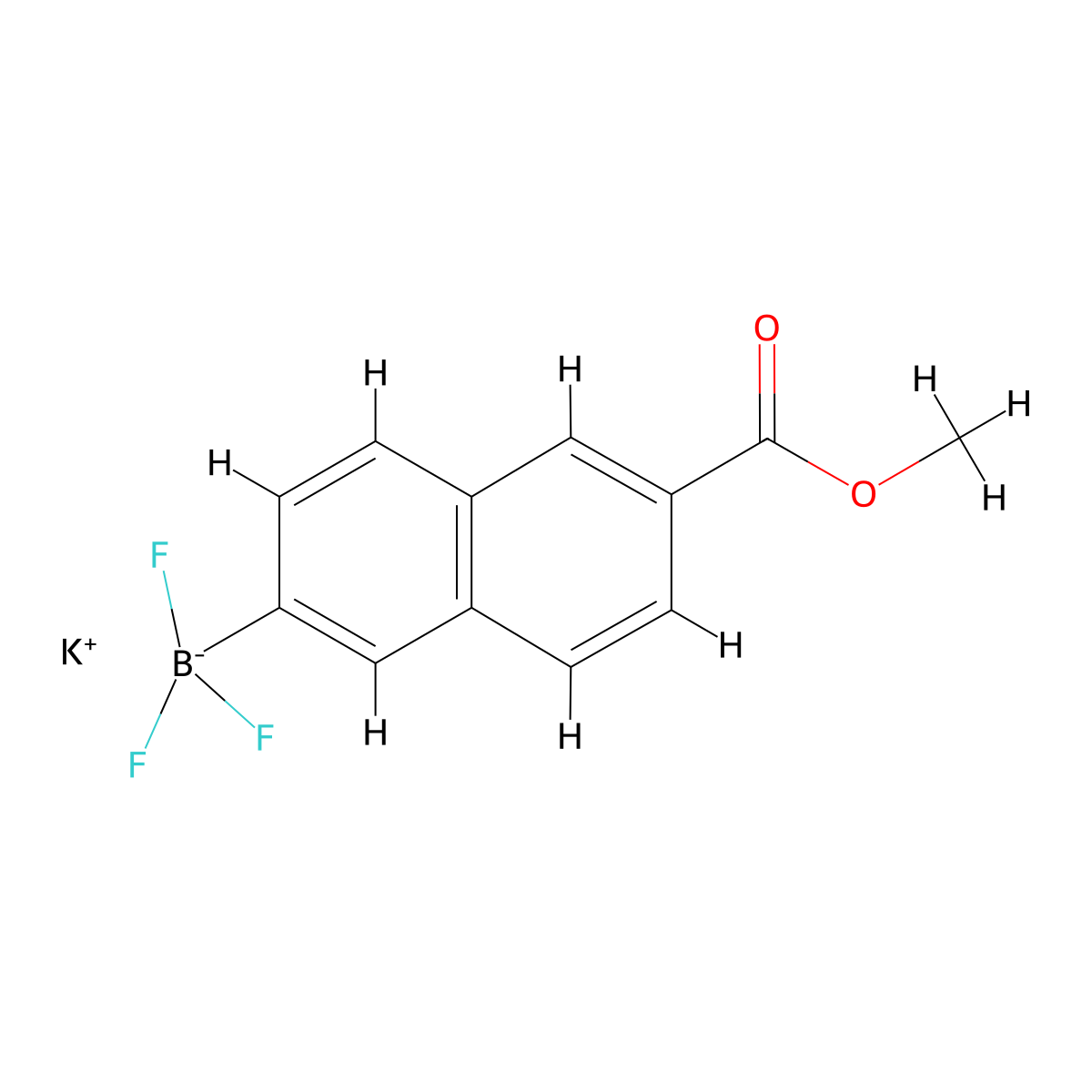 Potassium trifluoro[6-(methoxycarbonyl)naphthalen-2-yl]boranuide molecular structure, CAS 2476859-67-1