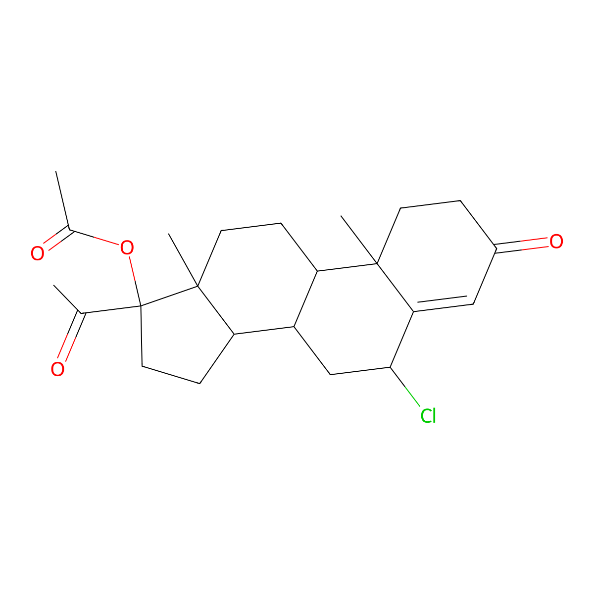 (6alpha)-17-(Acetyloxy)-6-chloropregn-4-ene-3,20-dione molecular structure, CAS 2477-73-8