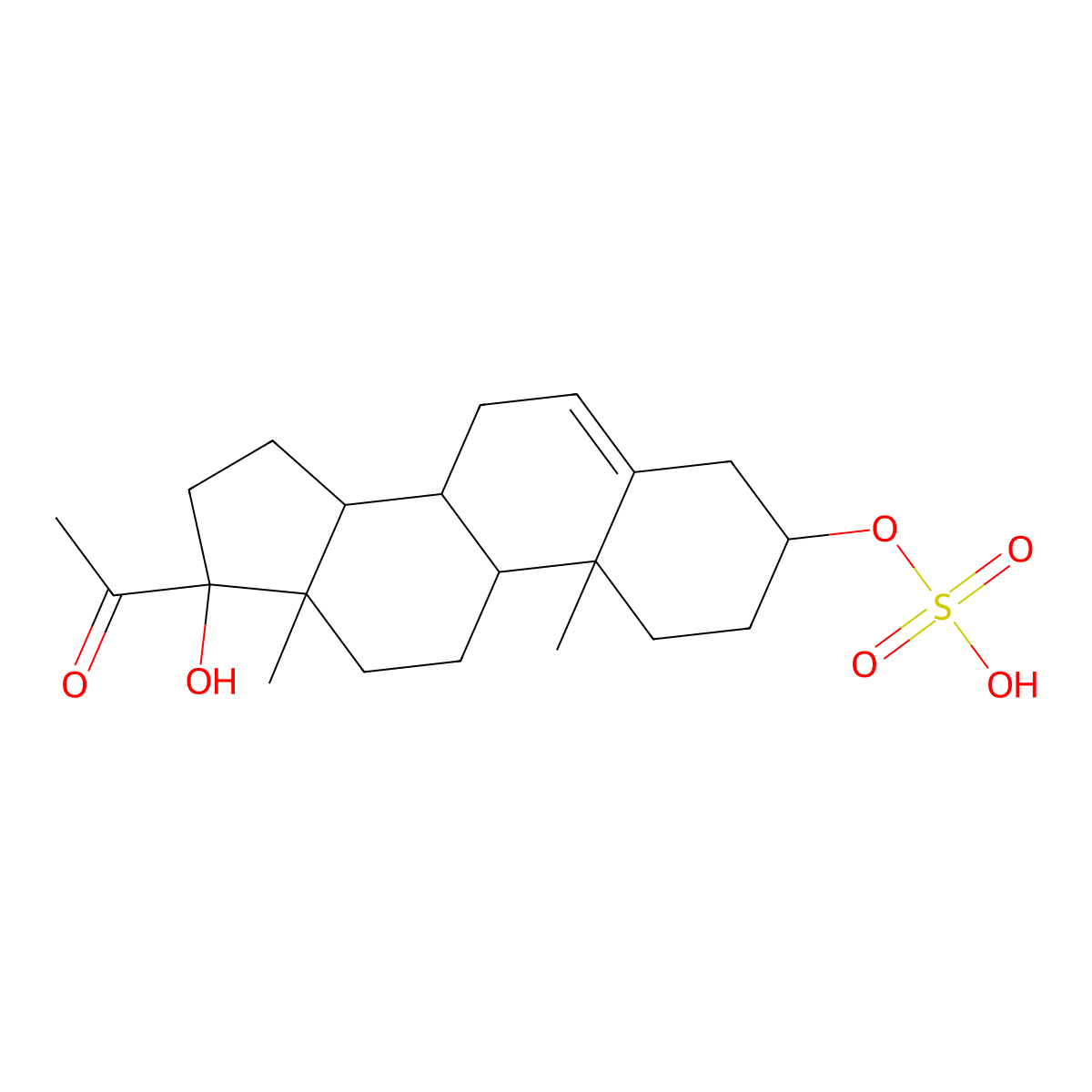 17-Hydroxypregnenolone 3-sulfate molecular structure, CAS 2477-77-2