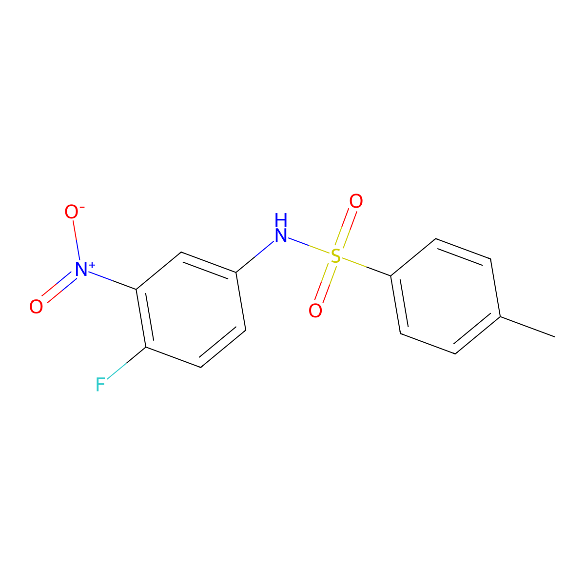 N-(4-fluoro-3-nitrophenyl)-4-methylbenzenesulfonamide molecular structure, CAS 24773-10-2