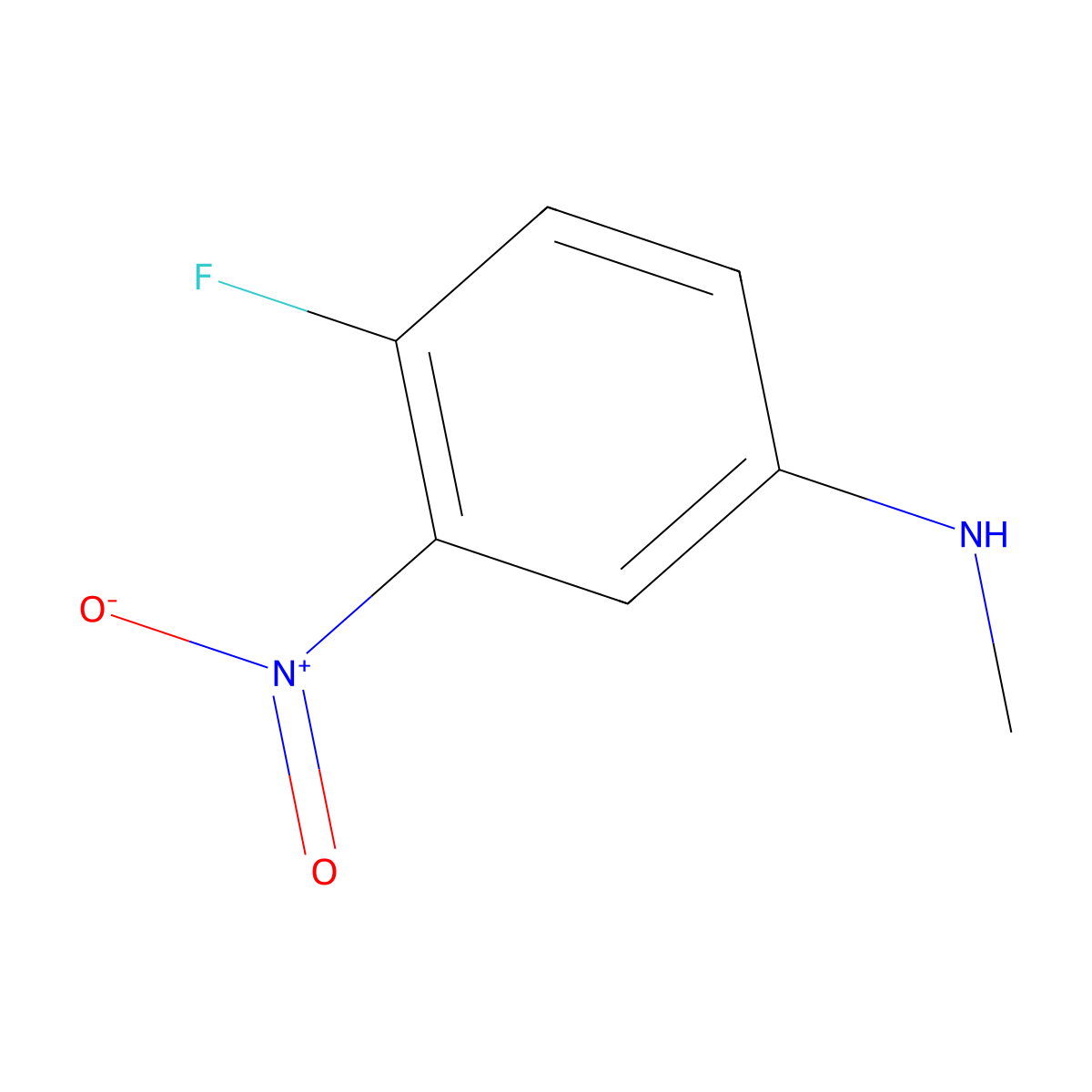 4-fluoro-N-methyl-3-nitroaniline molecular structure, CAS 24773-12-4