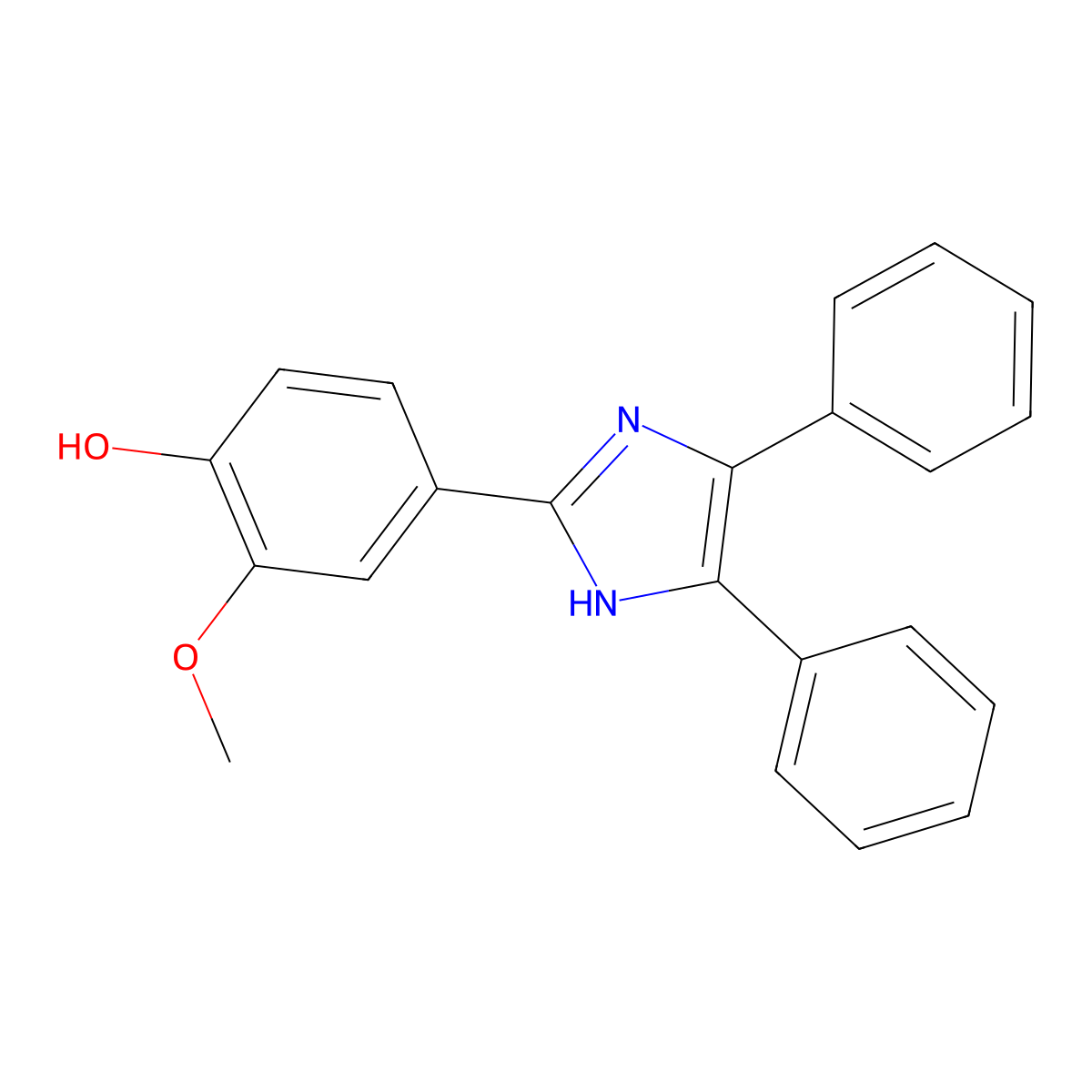4-(4,5-diphenyl-1H-imidazol-2-yl)-2-methoxyphenol molecular structure, CAS 24777-14-8