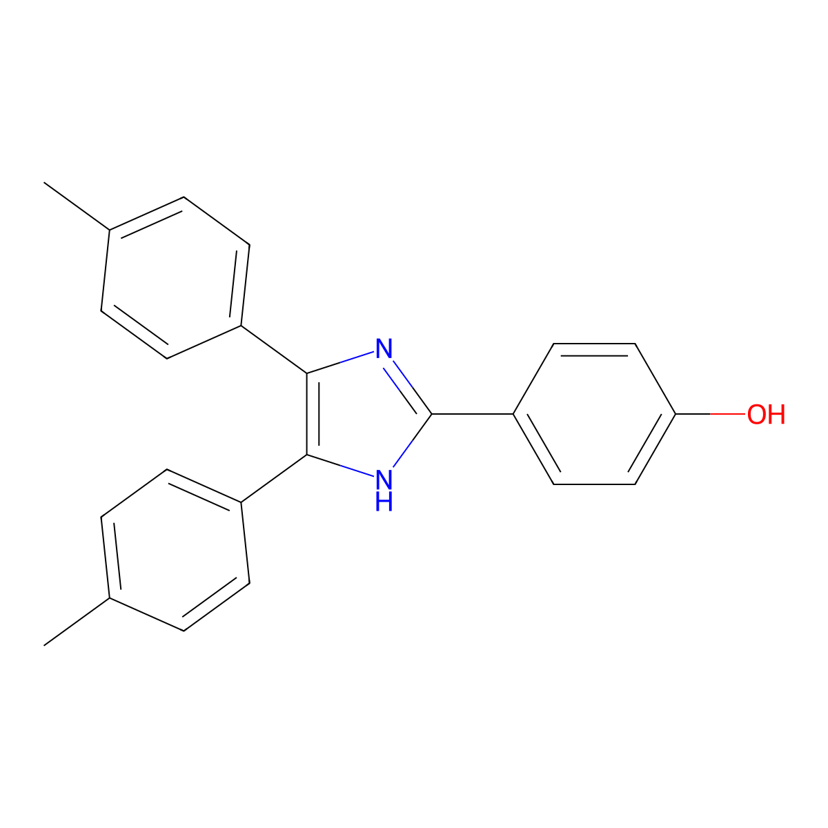 4-[4,5-bis(4-methylphenyl)-1H-imidazol-2-yl]phenol molecular structure, CAS 24777-16-0