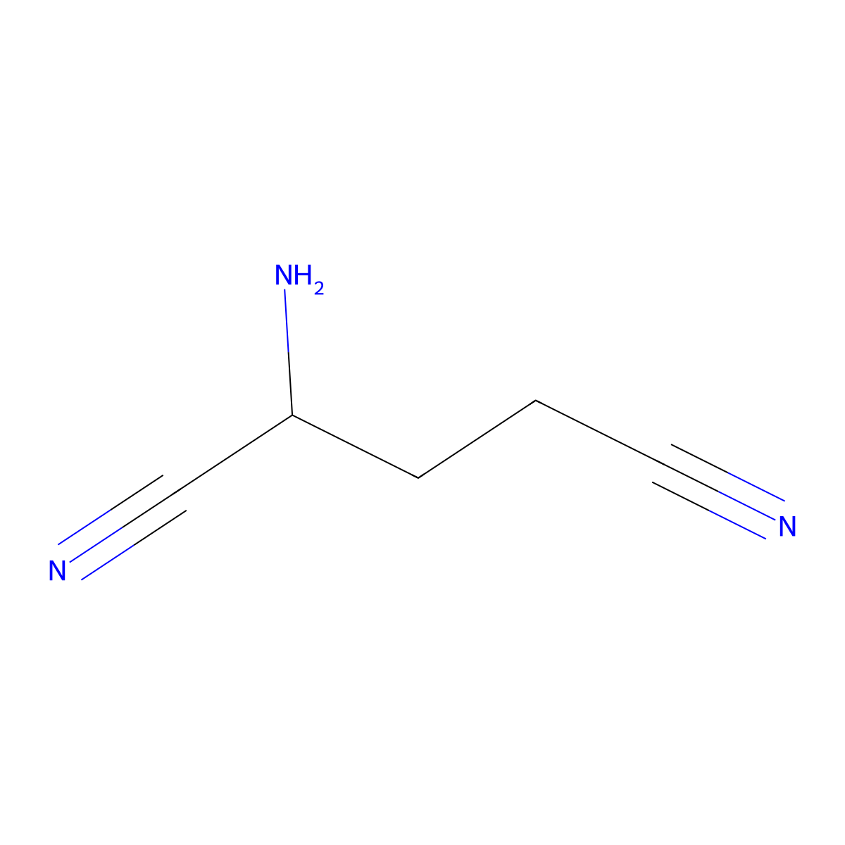 2-Aminopentanedinitrile molecular structure, CAS 2478-50-4