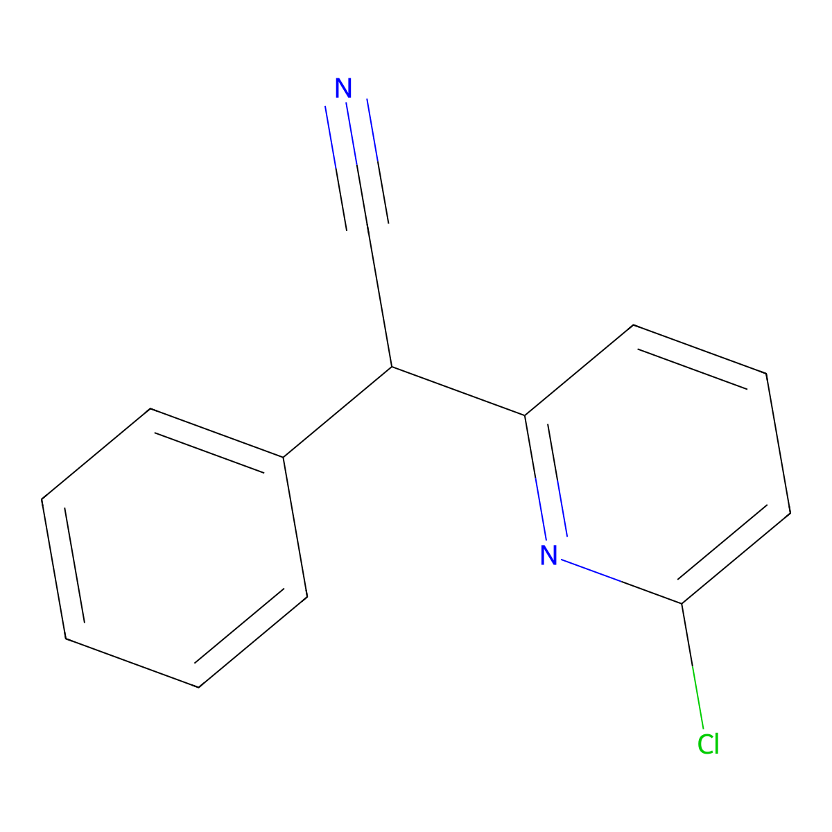 2-(6-Chloro-2-pyridinyl)-2-phenylacetonitrile molecular structure, CAS 24783-42-4