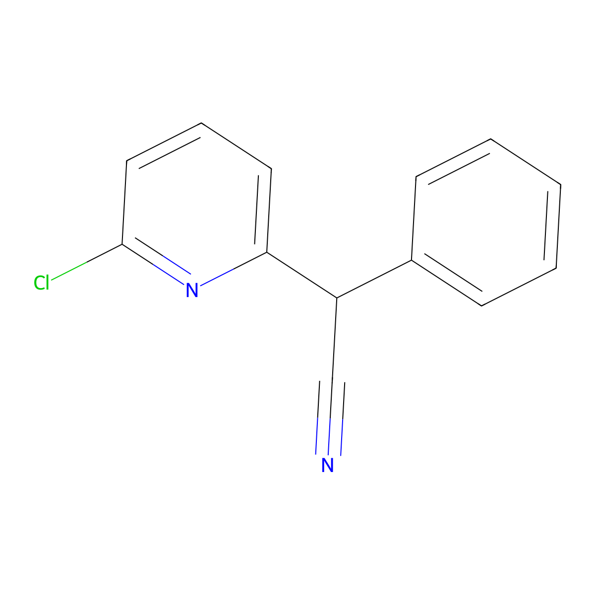 2-(6-Chloro-2-pyridinyl)-2-phenylacetonitrile molecular structure, CAS 24783-42-4