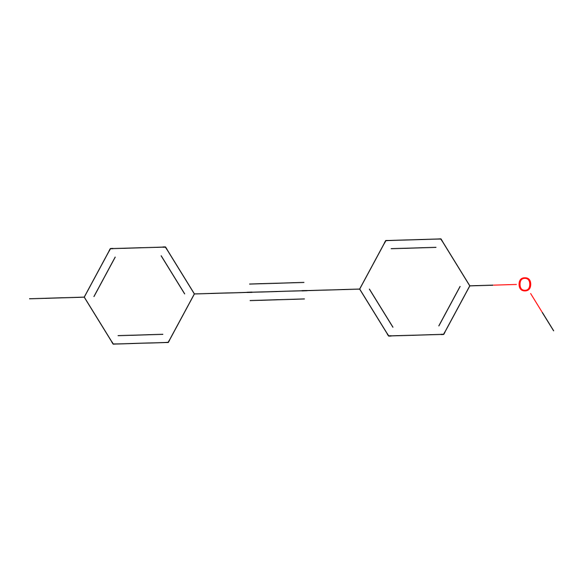 Benzene, 1-methoxy-4-[(4-methylphenyl)ethynyl]- molecular structure, CAS 24785-38-4