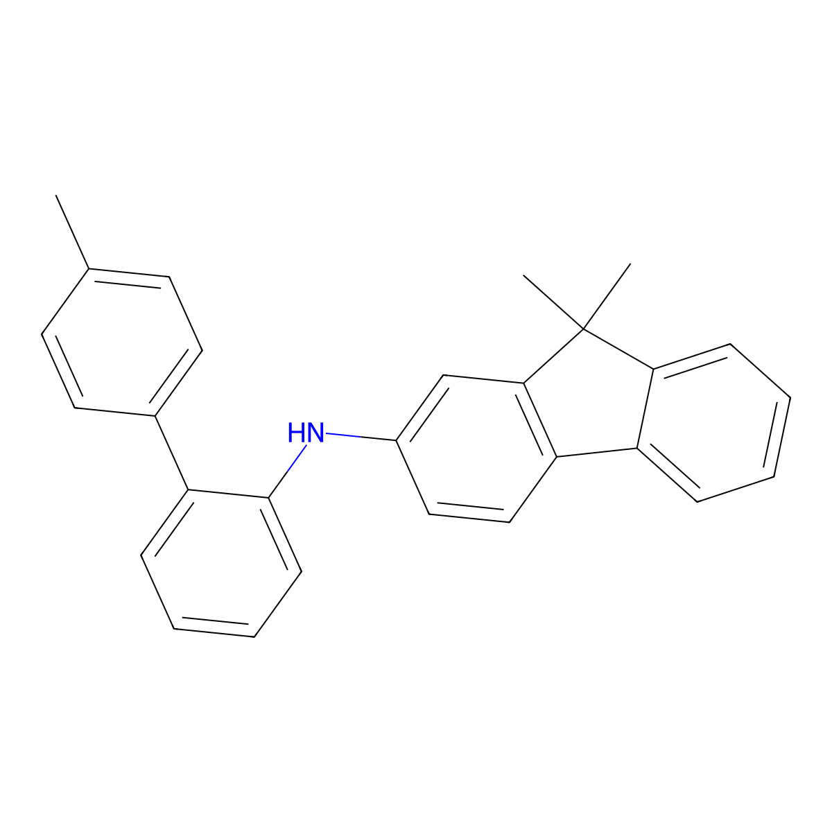 9,9-Dimethyl-N-(4'-methyl-[1,1'-biphenyl]-2-yl)-9H-fluoren-2-amine molecular structure, CAS 2478531-86-9