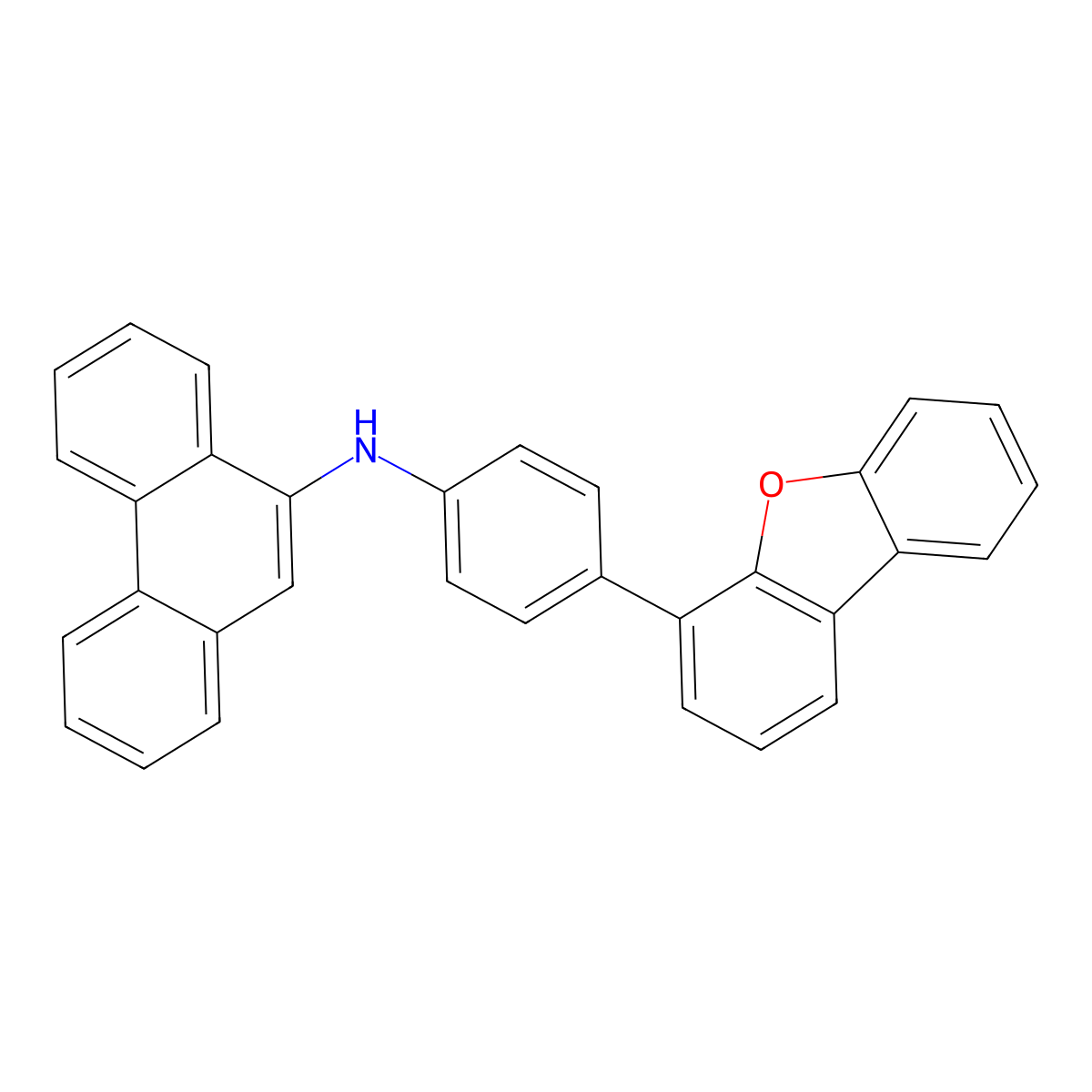 N-(4-(Dibenzo[b,d]furan-4-yl)phenyl)phenanthren-9-amine molecular structure, CAS 2478532-03-3
