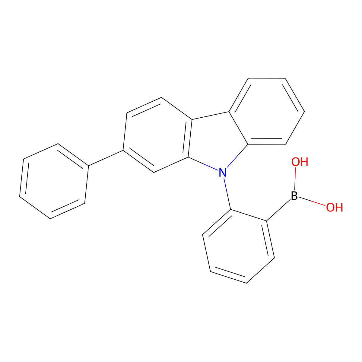 (2-(2-Phenyl-9H-carbazol-9-yl)phenyl)boronic acid molecular structure, CAS 2478569-92-3