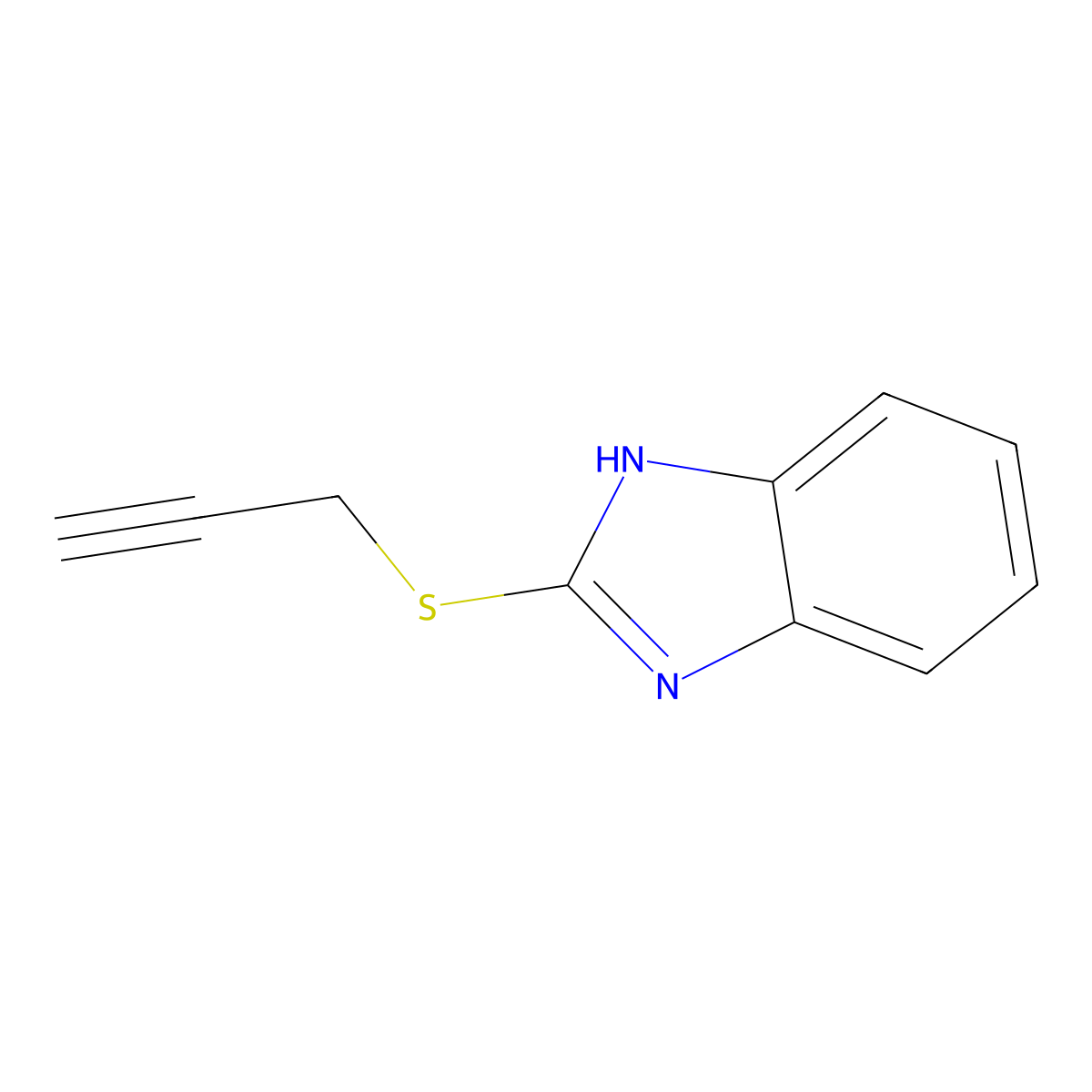 2-(prop-2-yn-1-ylsulfanyl)-1H-benzimidazole molecular structure, CAS 24786-40-1