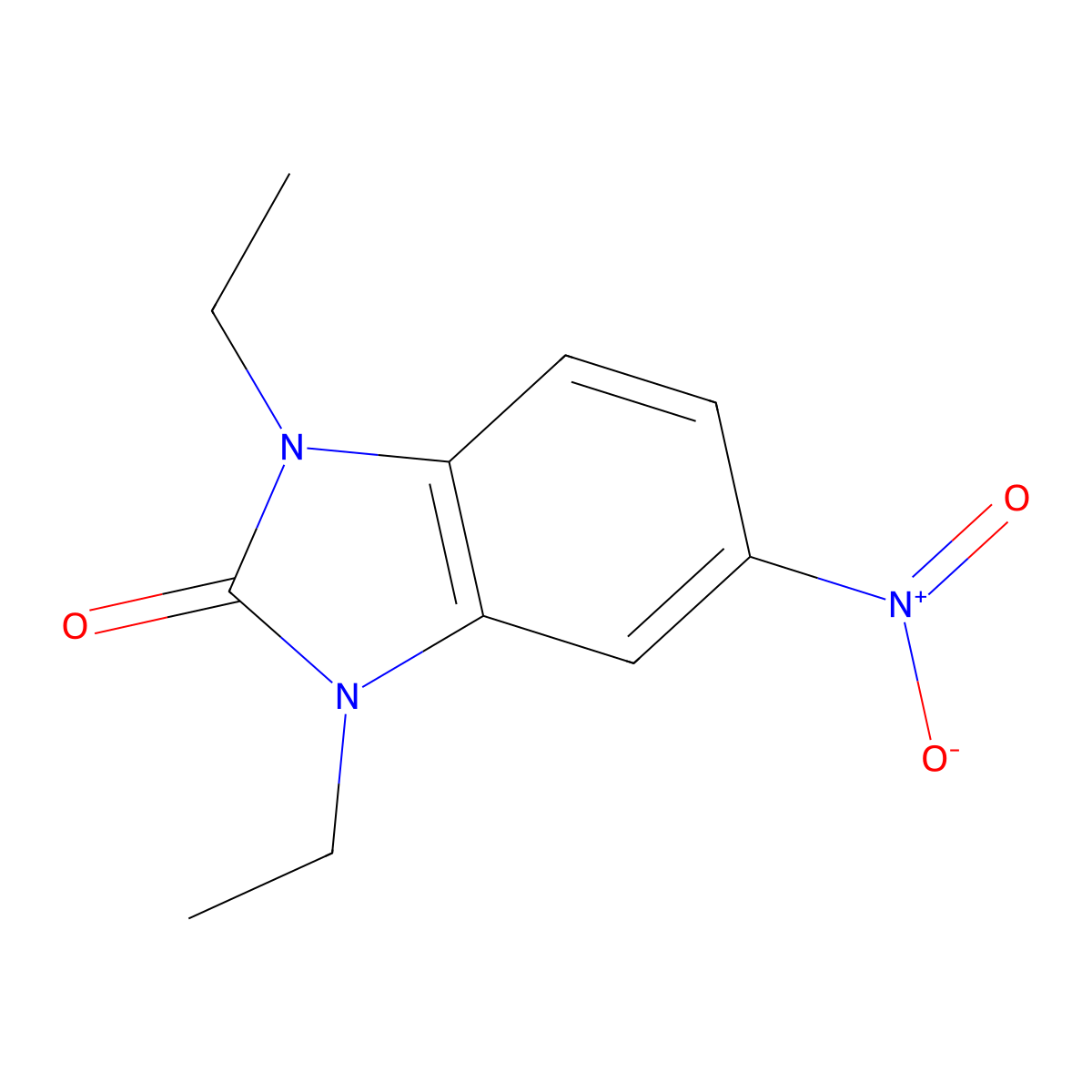 1,3-diethyl-5-nitro-1,3-dihydro-2H-benzimidazol-2-one molecular structure, CAS 24786-47-8