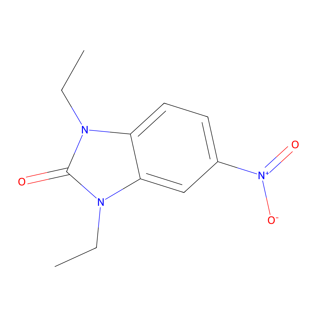 1,3-diethyl-5-nitro-1,3-dihydro-2H-benzimidazol-2-one molecular structure, CAS 24786-47-8