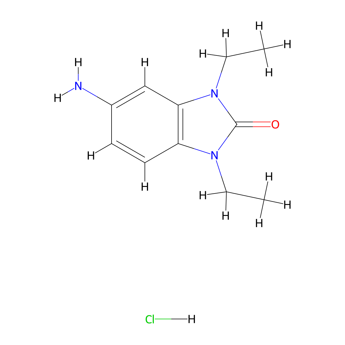5-Amino-1,3-diethyl-1,3-dihydro-benzoimidazol-2-one hydrochloride molecular structure, CAS 24786-48-9