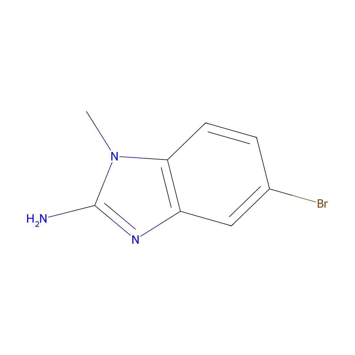 5-bromo-1-methyl-1H-1,3-benzodiazol-2-amine molecular structure, CAS 24786-55-8